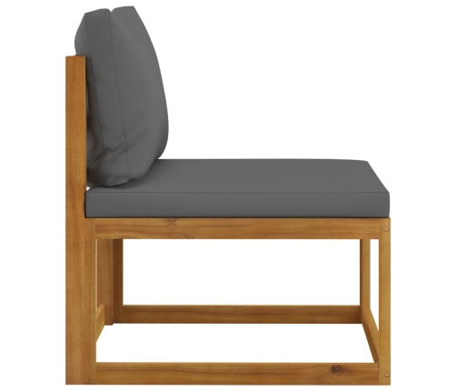 Juego de muebles jardín 6 pzas con cojines madera maciza acacia