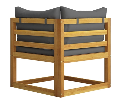 Juego de muebles jardín 6 pzas con cojines madera maciza acacia