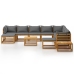 Muebles de jardín 12 pzas cojines madera maciza de acacia
