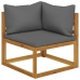 Muebles de jardín 6 pzas cojines madera maciza de acacia