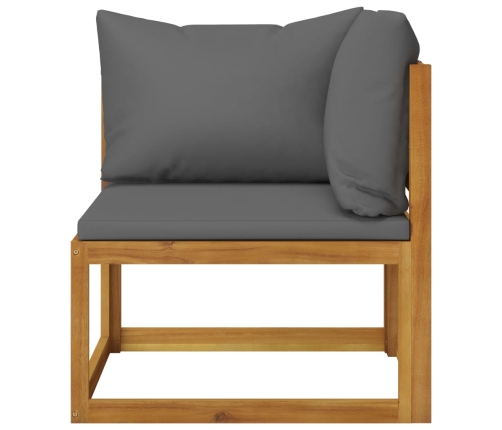 Muebles de jardín 6 pzas cojines madera maciza de acacia