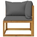 Muebles de jardín 6 pzas cojines madera maciza de acacia