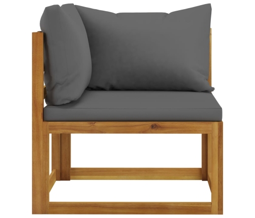 Muebles de jardín 6 pzas cojines madera maciza de acacia