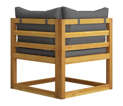 Muebles de jardín 6 pzas cojines madera maciza de acacia