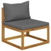 Muebles de jardín 6 pzas cojines madera maciza de acacia