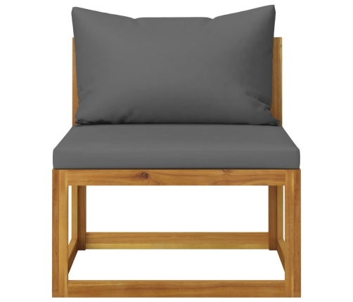 Muebles de jardín 6 pzas cojines madera maciza de acacia