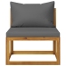 Muebles de jardín 6 pzas cojines madera maciza de acacia