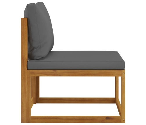 Muebles de jardín 6 pzas cojines madera maciza de acacia