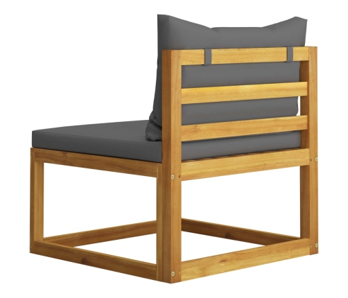 Muebles de jardín 6 pzas cojines madera maciza de acacia