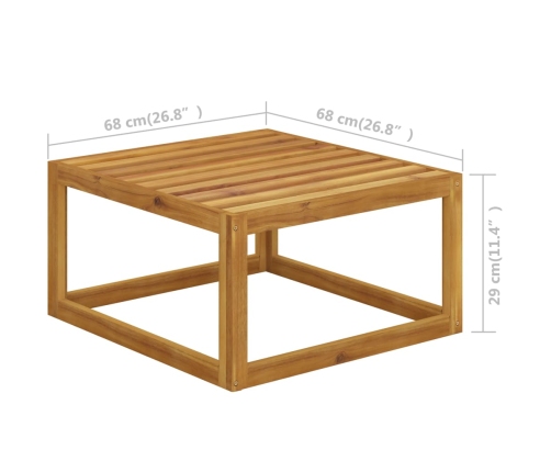 Muebles de jardín 5 pzas cojines crema madera maciza de acacia