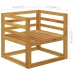 Muebles de jardín 7 pzas cojines crema madera maciza de acacia