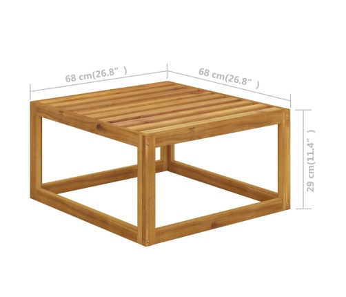 Muebles de jardín 8 pzas cojines crema madera maciza de acacia