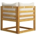 Muebles de jardín 8 pzas cojines crema madera maciza de acacia