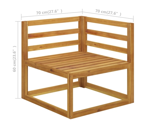 Muebles de jardín 8 pzas cojines crema madera maciza de acacia