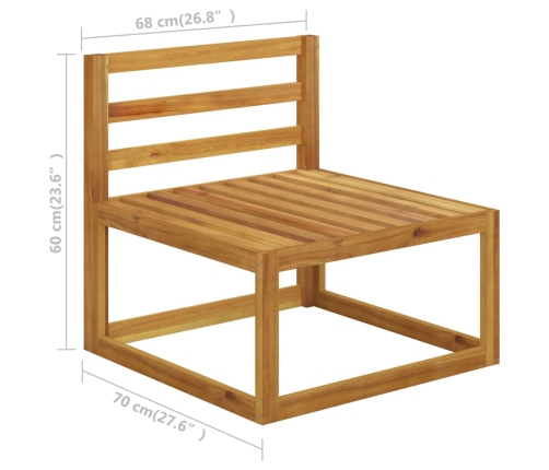 Muebles de jardín 8 pzas cojines crema madera maciza de acacia
