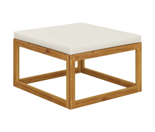 Muebles de jardín 9 pzas cojines crema madera maciza de acacia