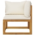 Muebles de jardín 7 pzas cojines crema madera maciza de acacia