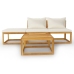 Muebles de jardín 4 pzas cojines crema madera maciza de acacia