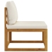 Muebles de jardín 4 pzas cojines crema madera maciza de acacia