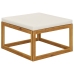 Muebles de jardín 4 pzas cojines crema madera maciza de acacia