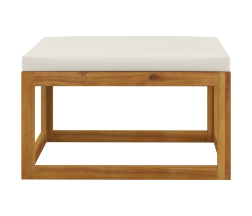 Muebles de jardín 4 pzas cojines crema madera maciza de acacia