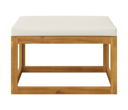 Muebles de jardín 4 pzas cojines crema madera maciza de acacia