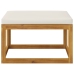 Muebles de jardín 4 pzas cojines crema madera maciza de acacia