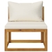 Muebles de jardín 4 pzas cojines crema madera maciza de acacia
