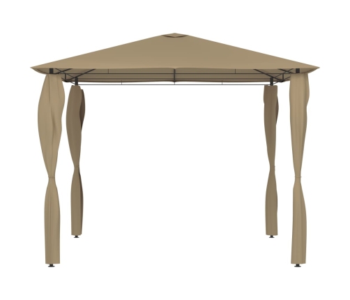 Cenador con cubiertas de postes taupé 3x3x2,6 m 160 g/m²