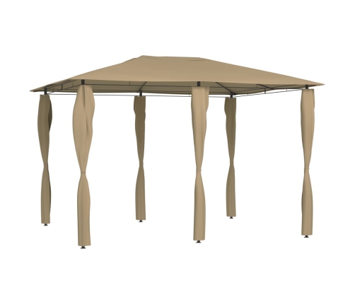 Cenador con cubiertas de postes taupé 3x4x2,6 m 160 g/m²
