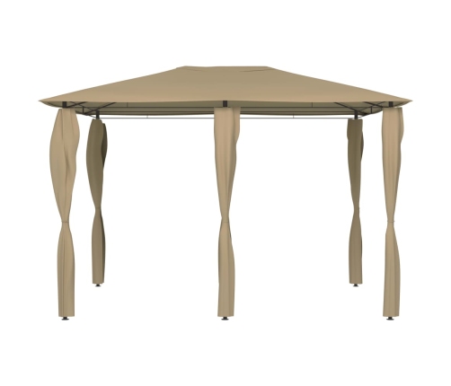 Cenador con cubiertas de postes taupé 3x4x2,6 m 160 g/m²