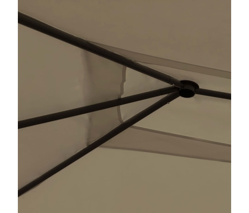 Cenador con cubiertas de postes taupé 3x4x2,6 m 160 g/m²