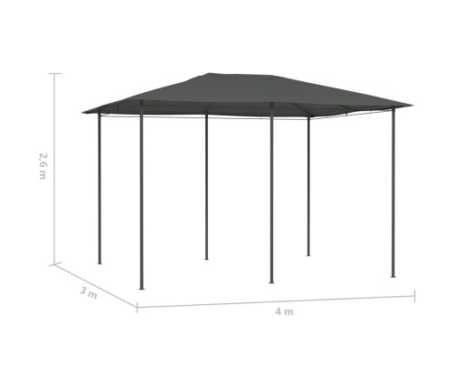 Cenador gris antracita 3x4x2,6 m 160 g/m²