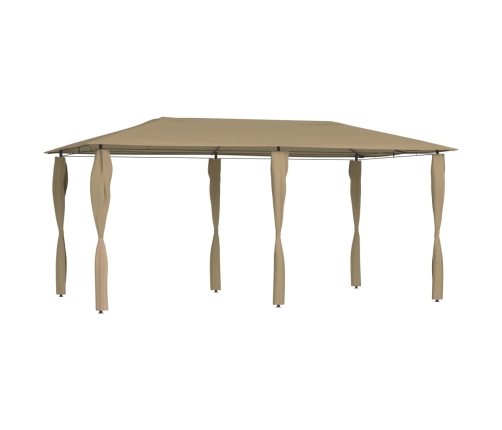 Cenador con cubiertas de postes taupe 2,98x5,3x2,59 m 160 g/m²