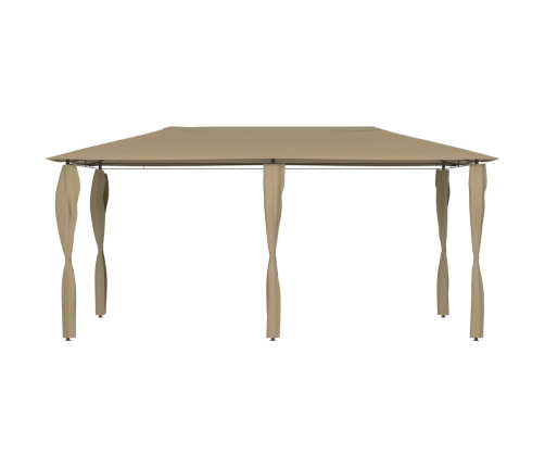 Cenador con cubiertas de postes taupe 2,98x5,3x2,59 m 160 g/m²