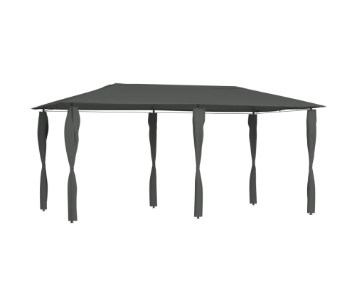 Cenador con cubiertas postes antracita 2,98x5,3x2,59 m 160 g/m²