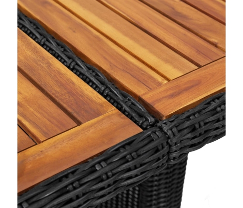 Juego de comedor de jardín 9 piezas ratán sintético negro