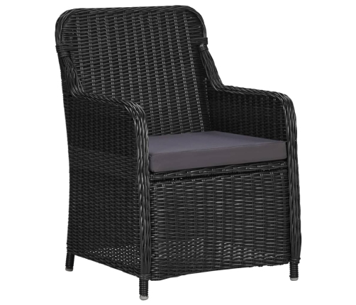 Juego de comedor de jardín 9 piezas ratán sintético negro