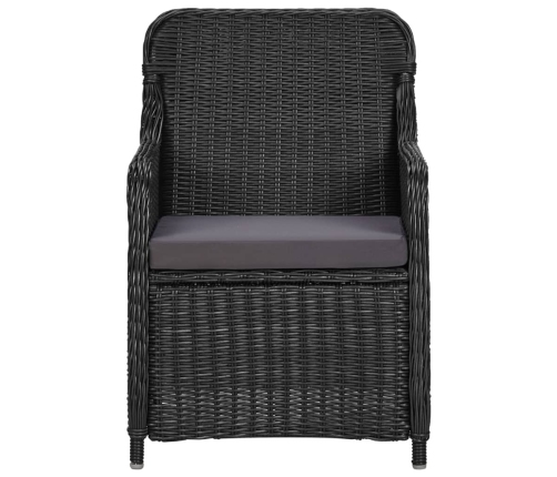 Juego de comedor de jardín 9 piezas ratán sintético negro