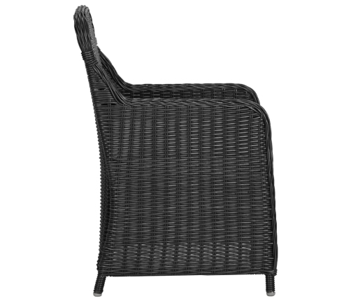Juego de comedor de jardín 9 piezas ratán sintético negro