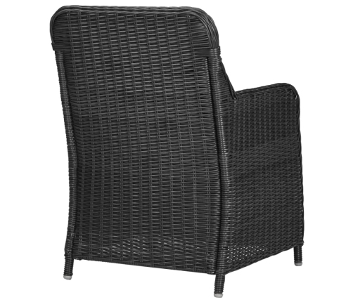 Juego de comedor de jardín 9 piezas ratán sintético negro