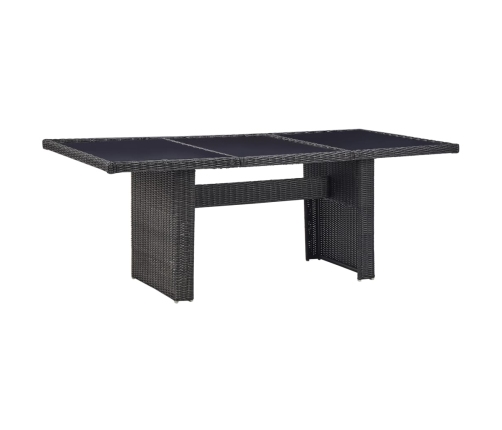 Juego de comedor de jardín 9 piezas ratán sintético negro