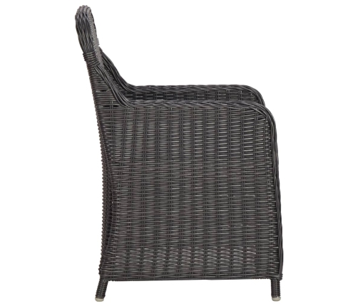 Juego de comedor de jardín 9 piezas ratán sintético negro