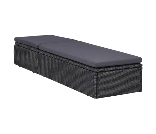 Juego de comedor de jardín 9 piezas ratán sintético negro