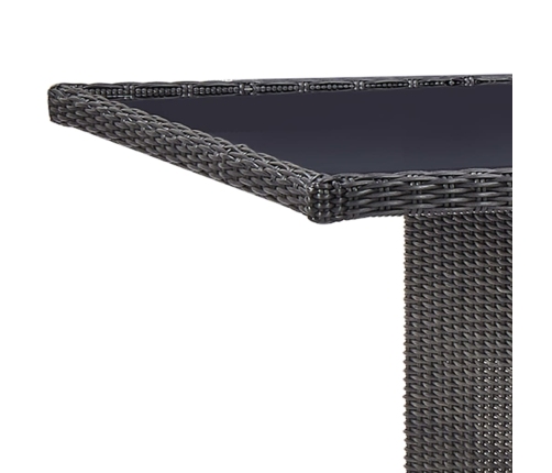Juego de comedor para jardín 11 piezas ratán sintético negro
