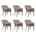 Set de comedor de jardín 7 pzas y cojines ratán sintético gris
