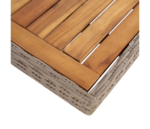 Set de comedor de jardín 7 pzas y cojines ratán sintético gris