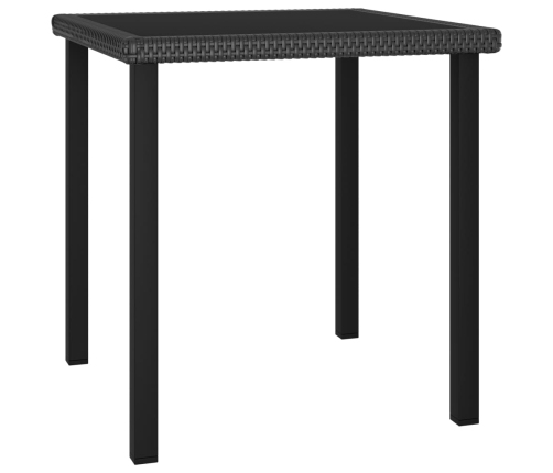 Mesa de comedor para jardín ratán sintético negro 70x70x73 cm