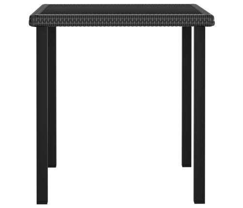 Mesa de comedor para jardín ratán sintético negro 70x70x73 cm