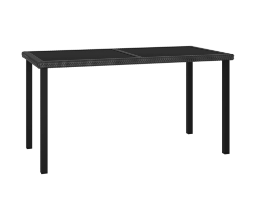 Mesa de comedor para jardín ratán sintético negro 140x70x73 cm